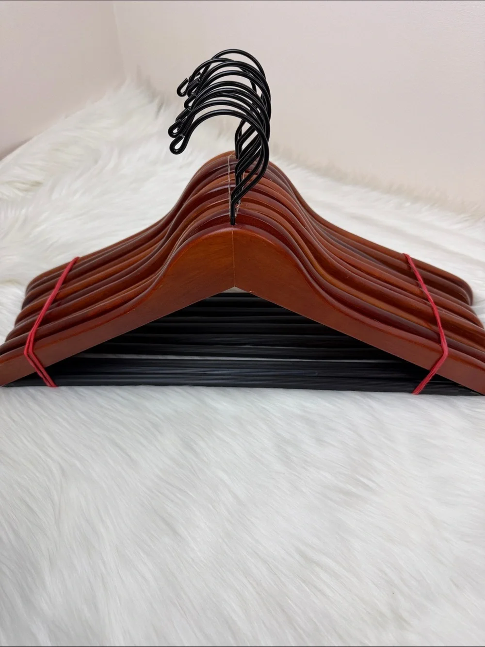 Brookstone Premium Wooden Suit Hangers in Mahogany  - Set of 10